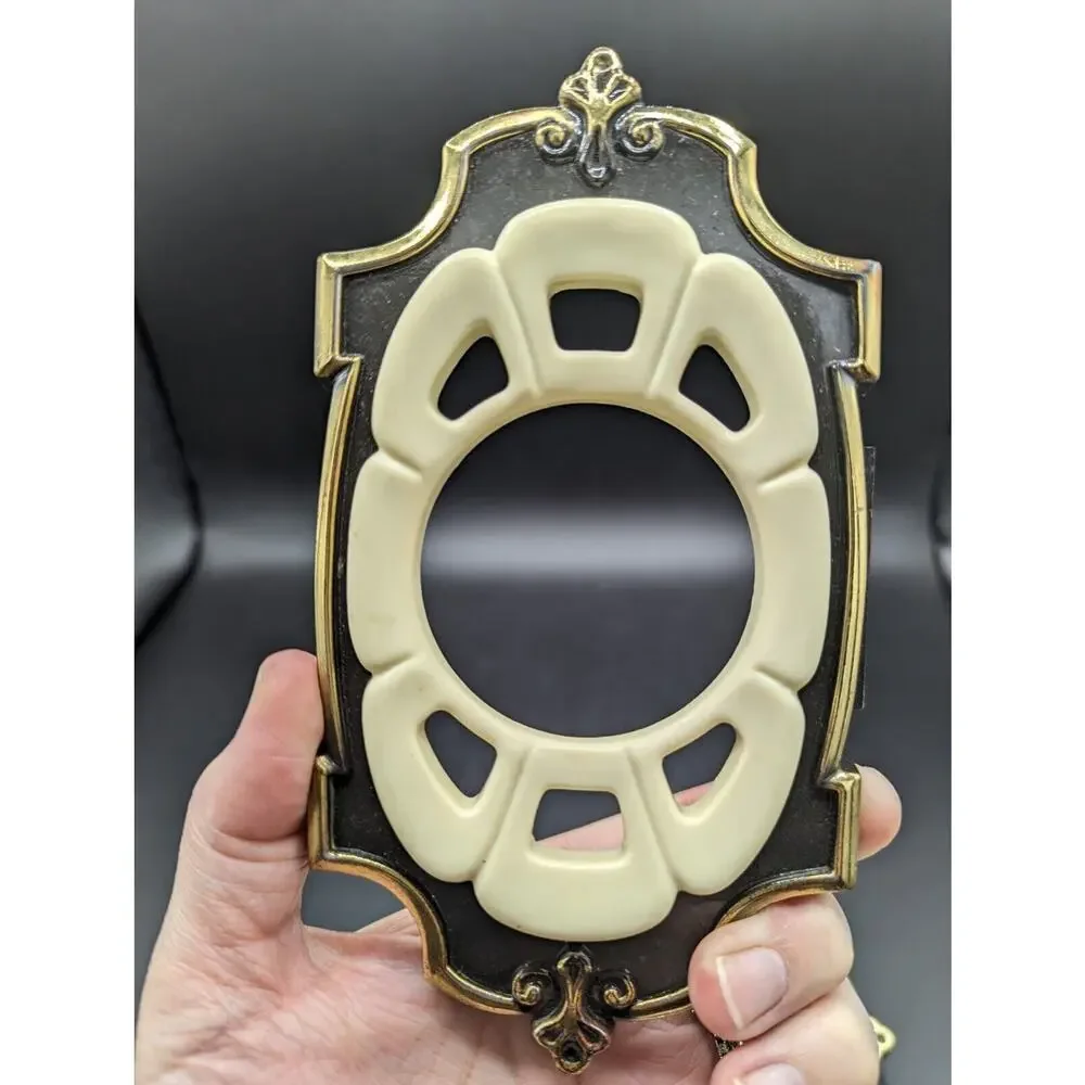 Vintage Hall Mack Masterpiece Soap Dish and toothbrush Holder Black Gold Ivory